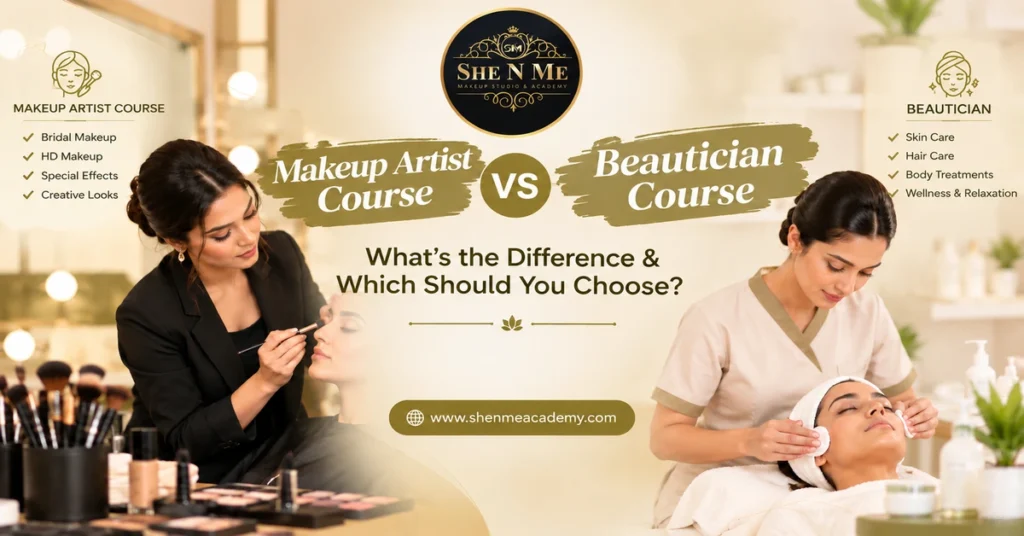 Makeup Artist vs Beautician Course in varanasi– She N Me Academy